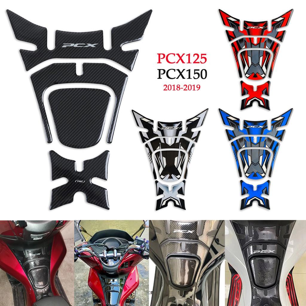 สติกเกอร์คาร์บอนไฟเบอร์สำหรับ Honda PCX150, PCX125 (รุ่น 2018-2019) ฝาถังน้ำมันและสติกเกอร์ป้องกันถังน้ำมัน