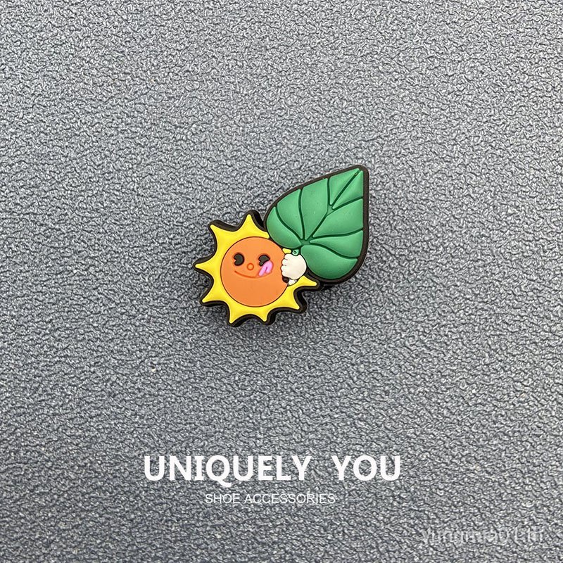ใหม่ อุปกรณ์เสริมหัวเข็มขัด รูปดอกไม้ สีเขียว DIY สําหรับรองเท้า Crocs Jibbitz Charms
