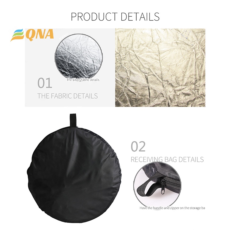 [QNA] ใหม่ แผ่นสะท้อนแสง ทรงกลม สีทอง สีเงิน 30 ซม. 2 In 1 สําหรับถ่ายภาพ