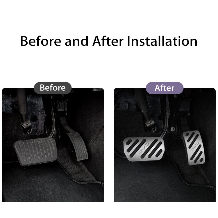 BYD Dolphin ชุดแผ่นครอบแป้นเหยียบเบรก กันลื่น ทำจากอะลูมิเนียมอัลลอย ติดตั้งง่ายไม่ต้องใช้เครื่องมือ ส่งด่วนจากไทย - รูปที่ 3