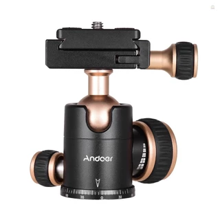 [Cameraworld]Andoer Q30 CNC Panorama ขาตั้งกล้องหัวบอลอลูมิเนียมอัลลอยด์วัสดุสูงสุด โหลด 5กิโลกรัม การหมุน 360 องศาพร้อมสกรู 1/4 นิ้ว 3/8 นิ้วรูสกรูแผ่นปลดเร็ว
