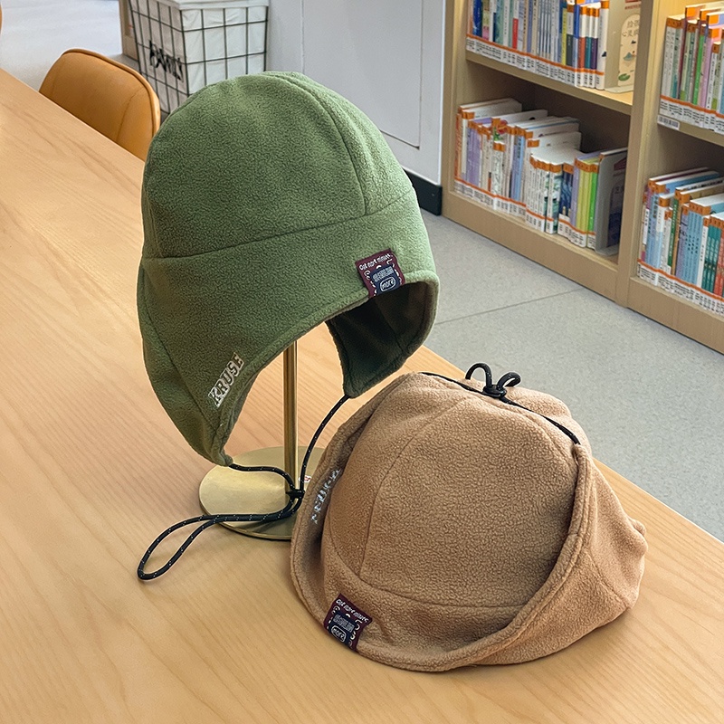 หมวก ผ้าฟลีซ ผ้ากํามะหยี่ขนนิ่ม แบบสองชั้น ให้ความอบอุ่น เข้ากับทุกการแต่งกาย สไตล์ญี่ปุ่น เหมาะกับฤดูใบไม้ร่วง และฤดูหนาว สําหรับผู้ชาย และผู้หญิง