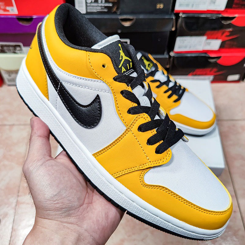 รองเท้าผ้าใบ Nike Air Jordan 1 Low Laser สีส้ม AJ1 สันทนาการ