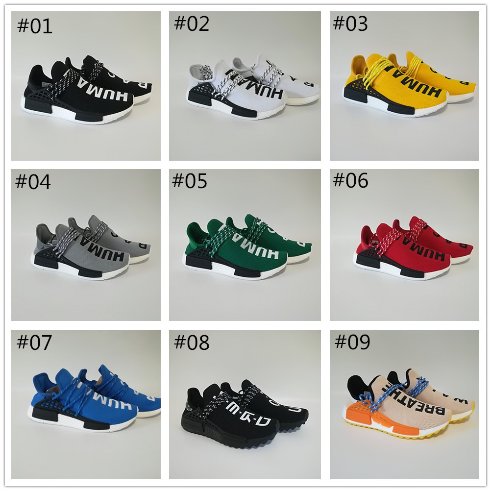 Williams Human Race NMD Men Women running shoes Sneaker 18 color Adidas  Pharrel