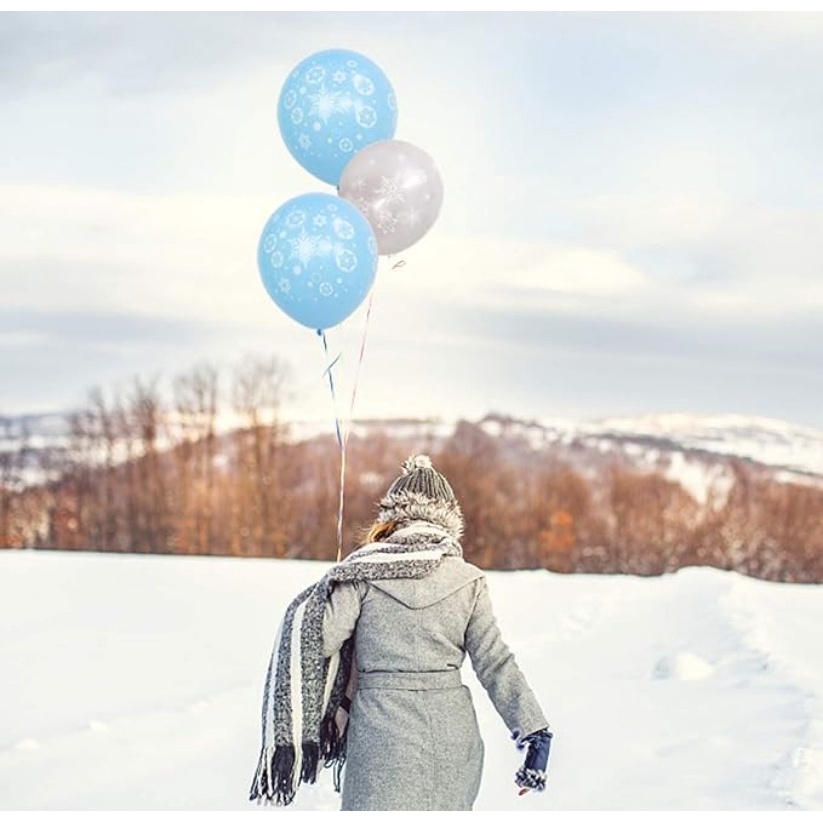 ลูกโป่งยาง รูปเกล็ดหิมะ น้ําแข็ง และหิมะ ขนาด 12 นิ้ว สําหรับตกแต่งปาร์ตี้คริสต์มาส ปีใหม่ 10 ชิ้น - รูปที่ 5