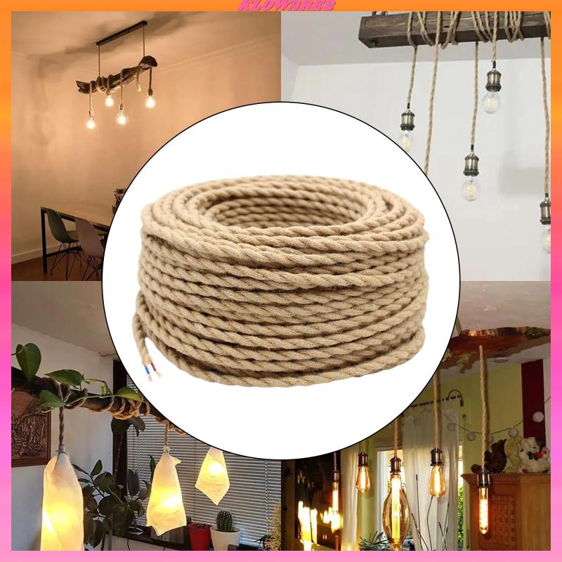 [Kloware2] สายไฟเชือกถัก ยาว 5 เมตร สไตล์วินเทจ สําหรับตกแต่งบ้าน บาร์ DIY
