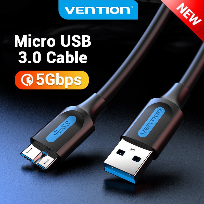Vention Micro B To USB 3.0 5Gbps สายชาร์จเร็ว 3A สําหรับฮาร์ดดิสก์ภายนอก
