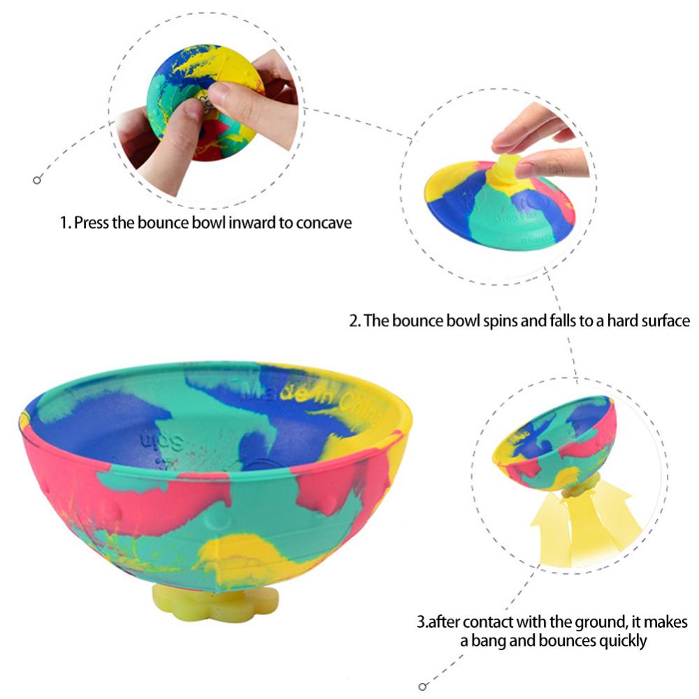 [ForeverYoung] ชามยางเด้ง พร้อมไฟกระโดด แบบยืดหยุ่น ของเล่นบรรเทาความเครียด สําหรับเด็ก A1R3 - รูปที่ 3