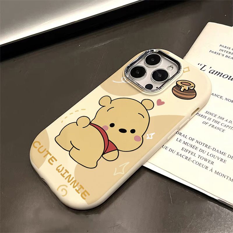 เคสโทรศัพท์มือถือโลหะ ลายหมีพูห์ สําหรับ Iphone Apple 15 14ProMax 13 12 11 5WCC