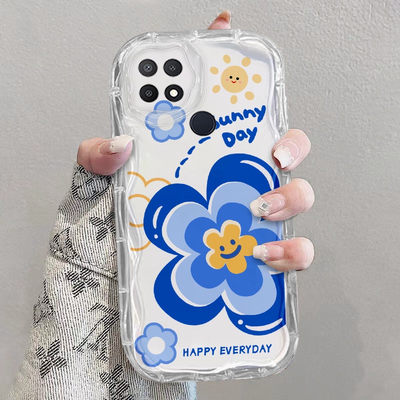 เคส OPPO A15 A15S 4G เคสโทรศัพท์มือถือแบบนิ่ม ใส ลายดอกไม้ สีรุ้ง แมว กาแฟ แฟชั่น สําหรับ