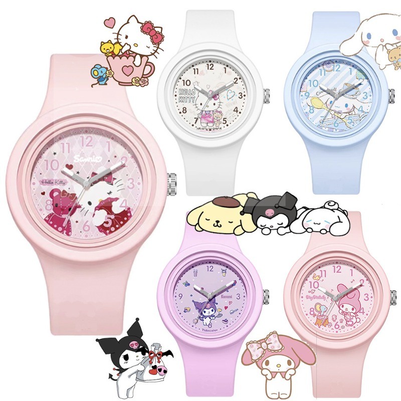 Sanrio Cinnamoroll นาฬิกาข้อมือควอทซ์ ลายการ์ตูนอนิเมะน่ารัก กันน้ํา ของขวัญ สําหรับเด็กผู้หญิง และผู้ชาย