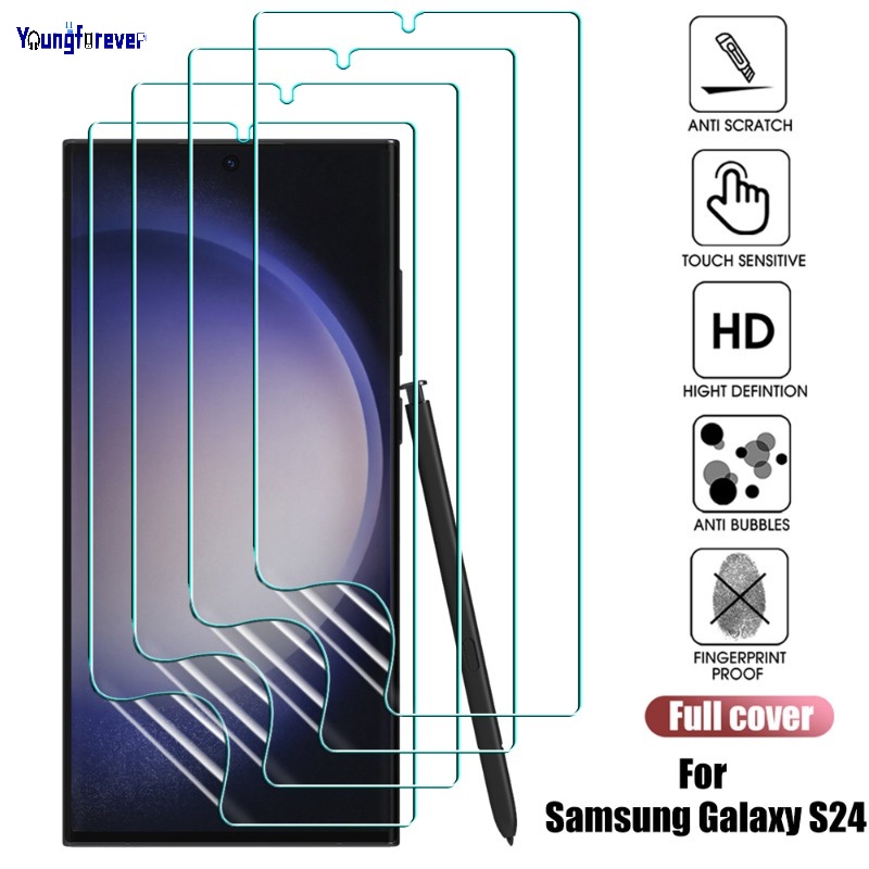 ฟิล์มไฮโดรเจลกันรอยนิ้วมือ HD กันรอยขีดข่วน ทนทาน สะดวกสบาย สําหรับ Samsung Galaxy S24 Plus Ultra 1-3 ชิ้น