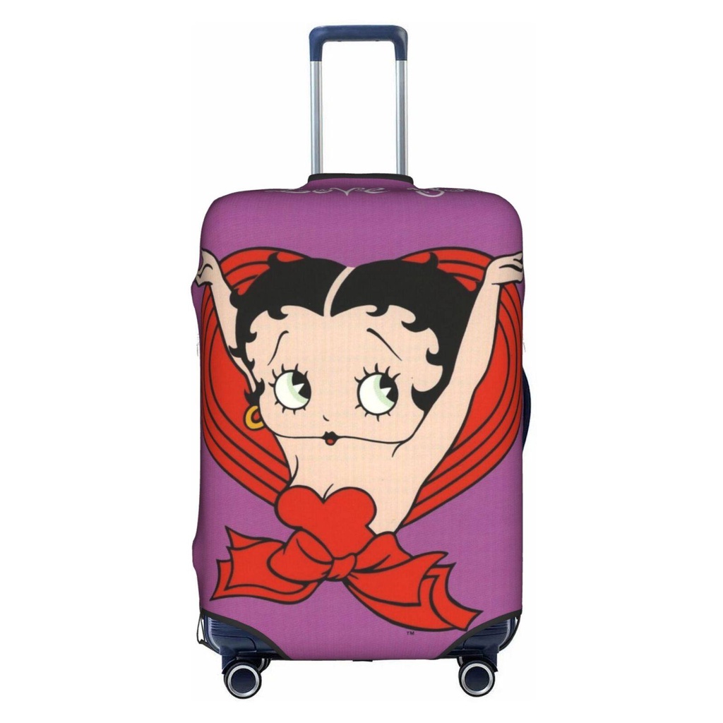 ผ้าคลุมกระเป๋าเดินทาง แบบยืดหยุ่น ลาย Betty Boop น่ารัก ขนาด 18-32 นิ้ว