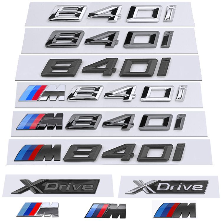 ป้าย BMW M 840i ป้ายรถด้านหลังป้าย M Fender ป้าย 8 Series ดัดแปลง M840I ป้าย XDRIVE โลโก้สีดําที่ไม่