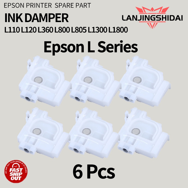 6 ชิ้นหมึก Damper Dumper สําหรับ Epson L110 L120 L360 L1800 L1300 L800 L353 L355 L455 L450 L358 L555 L550 L558 L551 เครื่องพิมพ์อิงค์เจ็ท Damper