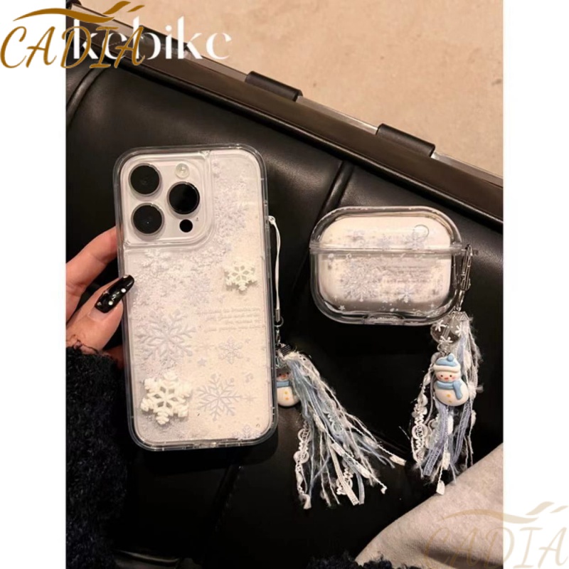 เคสมือถือ แบบนิ่ม ลายเกล็ดหิมะ ประดับกลิตเตอร์ สไตล์เกาหลี ญี่ปุ่น สําหรับ Apple 14 Pro Max Iphone 15 11 12 Pro