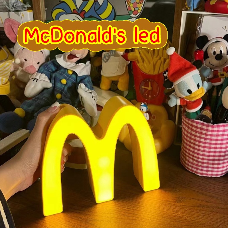 โคมไฟตั้งโต๊ะ McDonald's ไฟ led โคมไฟแบบชาร์จ ไฟกลางคืนขนาดเล็ก หลับรองรับได้ โคมไฟหัวเตียง