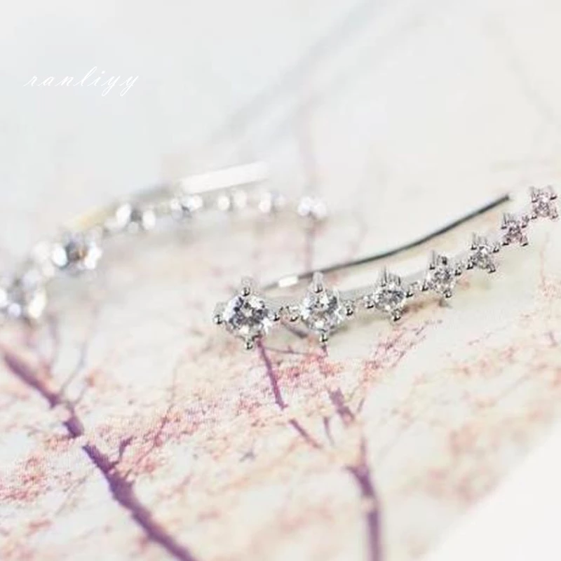 ต่างหูเงิน S925 Seven Star ประดับเพทาย สไตล์เกาหลี thumbnail 10
