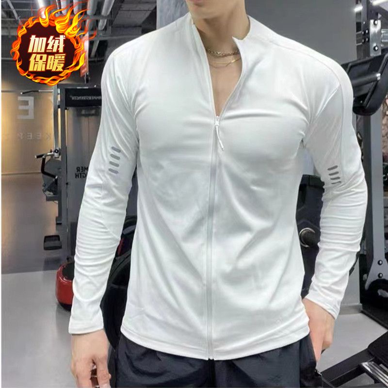 เสื้อยืดแขนยาวลําลอง คอปกตั้ง แบบแห้งเร็ว เหมาะกับการวิ่งเล่นกีฬา แฟชั่นฤดูใบไม้ร่วง และฤดูหนาว สําหรับผู้ชาย