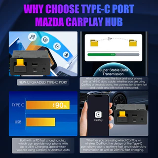 🇹🇭ส่งจากศูนย์ไทยครับ🇹🇭 อัพเกรดใหม่ Mazda CarPlay Android Auto USB Hub Adapter สำหรับ Mazda 2 3 6 CX3 CX5 CX8 CX9 MX5 miata TK78669U0C Mazda ชุดติดตั้งเพิ่ม