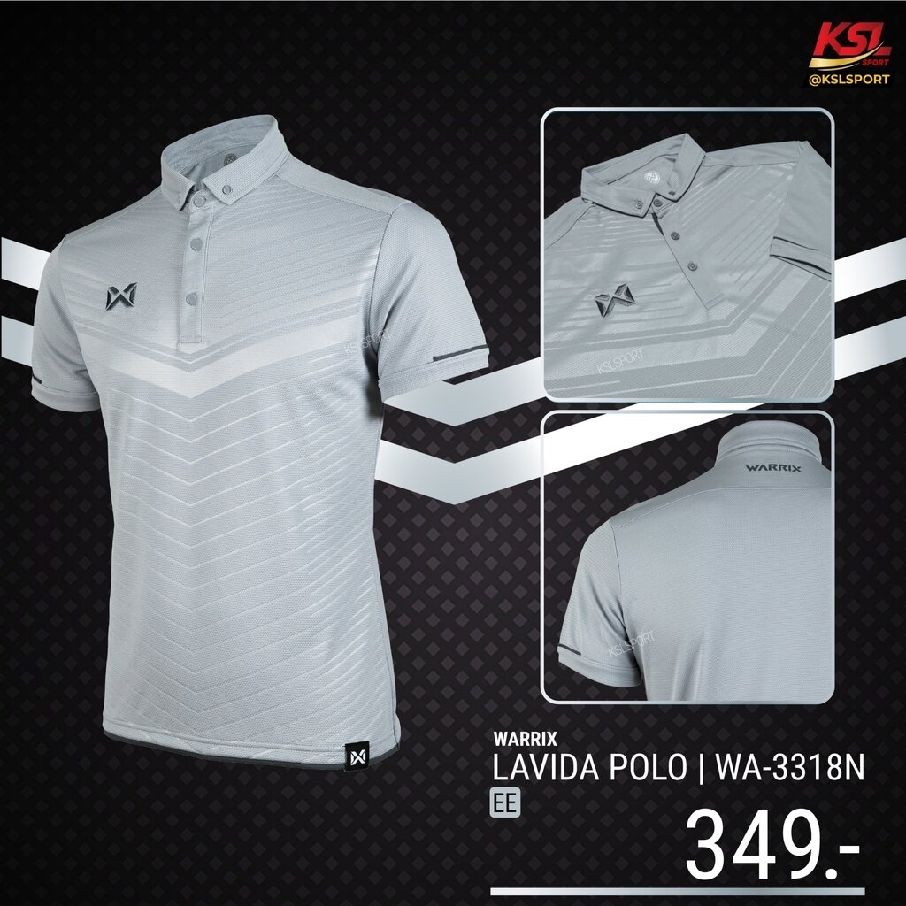 Warrix เสื้อโปโล พิมพ์ลาย วอริกซ์ WA-3318N 3318 LAVIDA สีทอง,คราม,เทา,น้ำเงิน,ฟ้าอ่อน ไม่ต้องรีด ราคา ถูกที่สุด ดีลบีเคเค แกลเลอรีภาพที่ 7