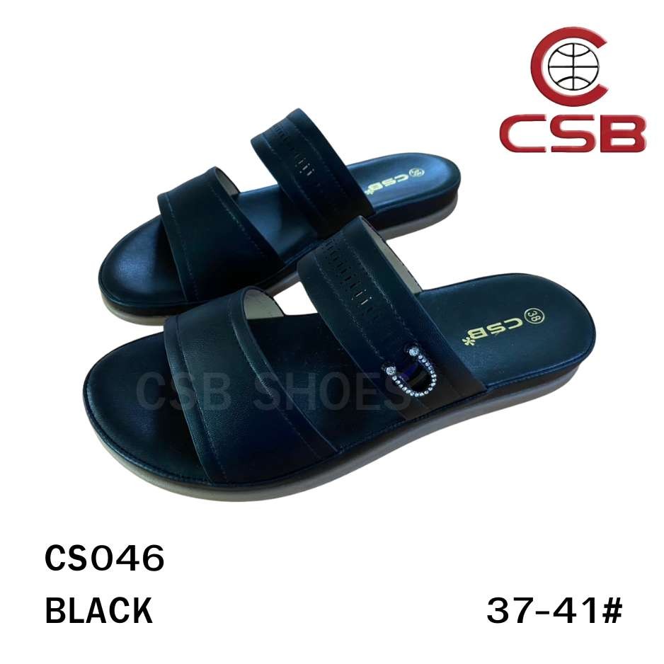 CSB รองเท้าแตะ CS046 รองเท้าเพื่อสุขภาพแฟชั่นสำหรับผู้หญิง แบบสวมพื้นเตี้ยใส่เดินสบายเท้า