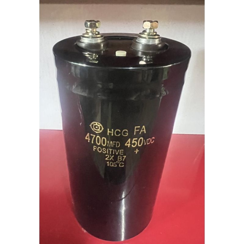 CAPACITOR 4700UF 450V ขนาดสูง14x7.5cm. (งานแท้) 4700UF 450Vdc Hitachi 105Cคาปาซิเตอร์ สินค้าในไทยพร้