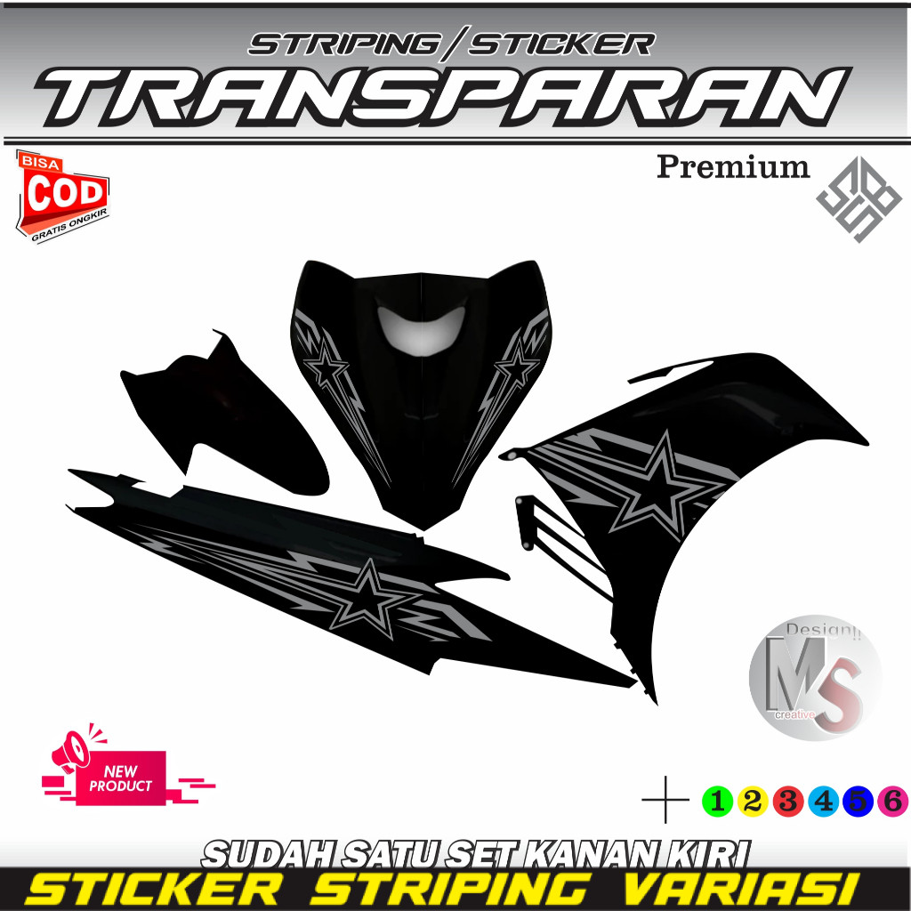 / Jupiter Mx NEW สติ๊กเกอร์ใสลายดาวเรียบง่าย