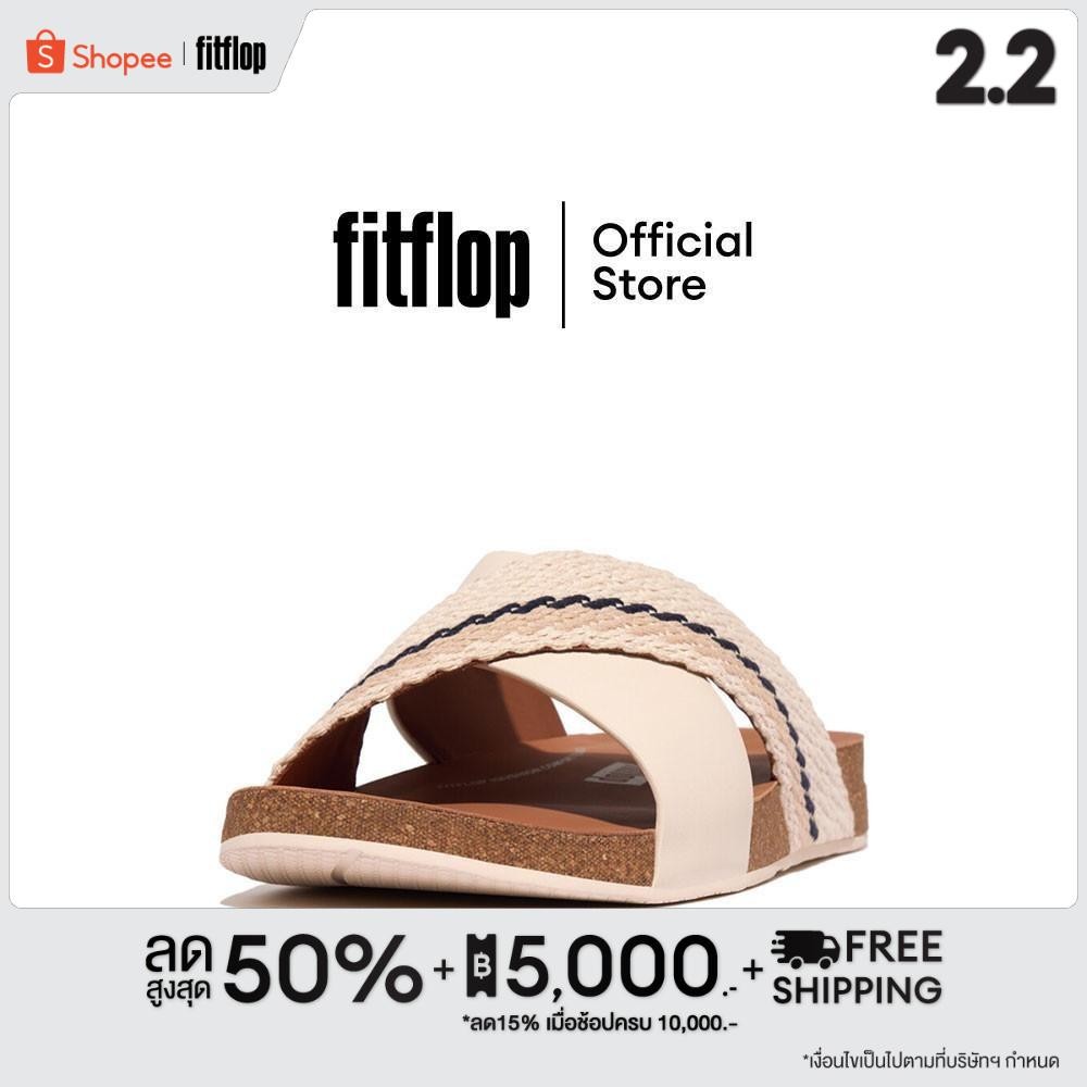 FITFLOP IQUSHION WEBBING/LEATHER CROSS รองเท้าแตะผู้ชาย รุ่น GZ2-A99 สี BEIGE