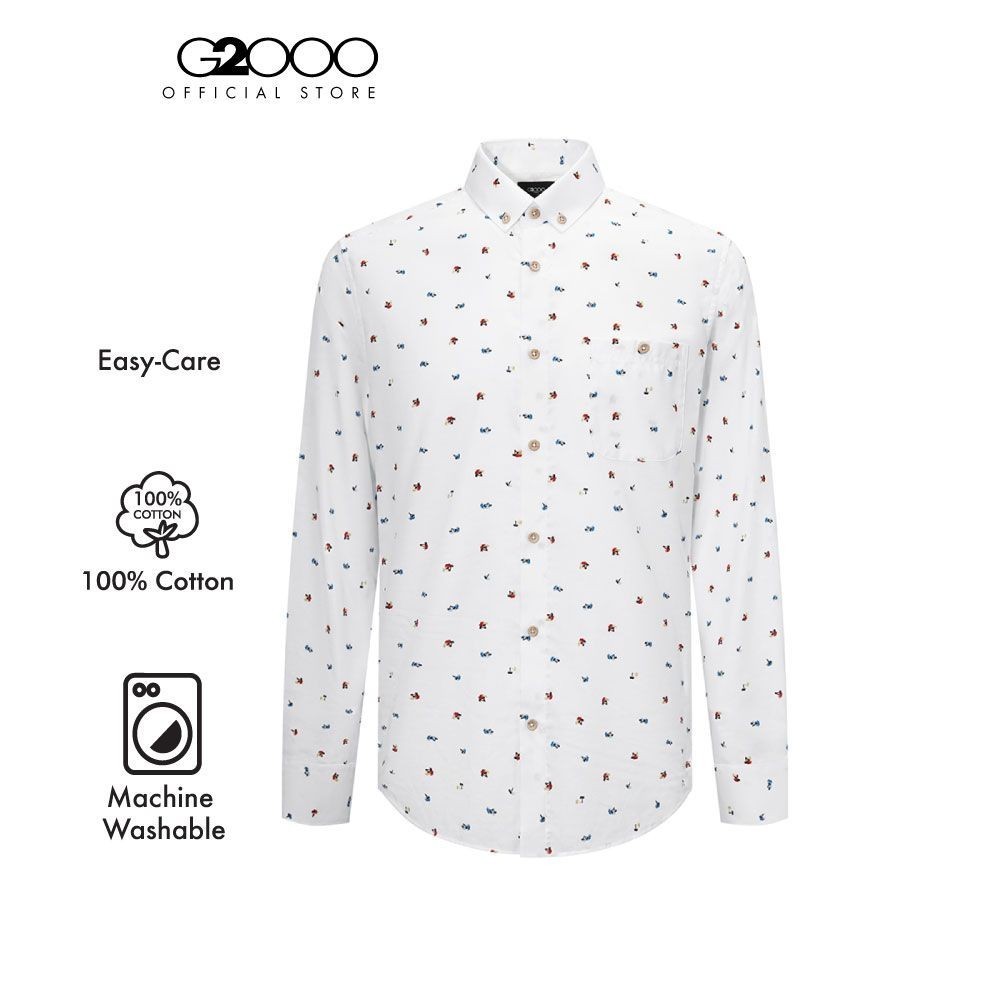 G2000 เสื้อเชิ้ตแขนยาวลำลองสำหรับผู้ชาย ทรง Smart Fit รุ่น 4112043200 WHITE