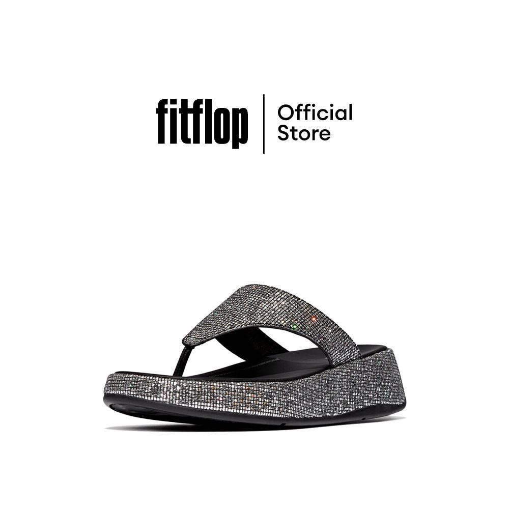 FITFLOP F-MODE GLITTERBALL FLATFORM รองเท้าแตะแบบหูหนีบผู้หญิง รุ่น IE4-011 สี SILVER