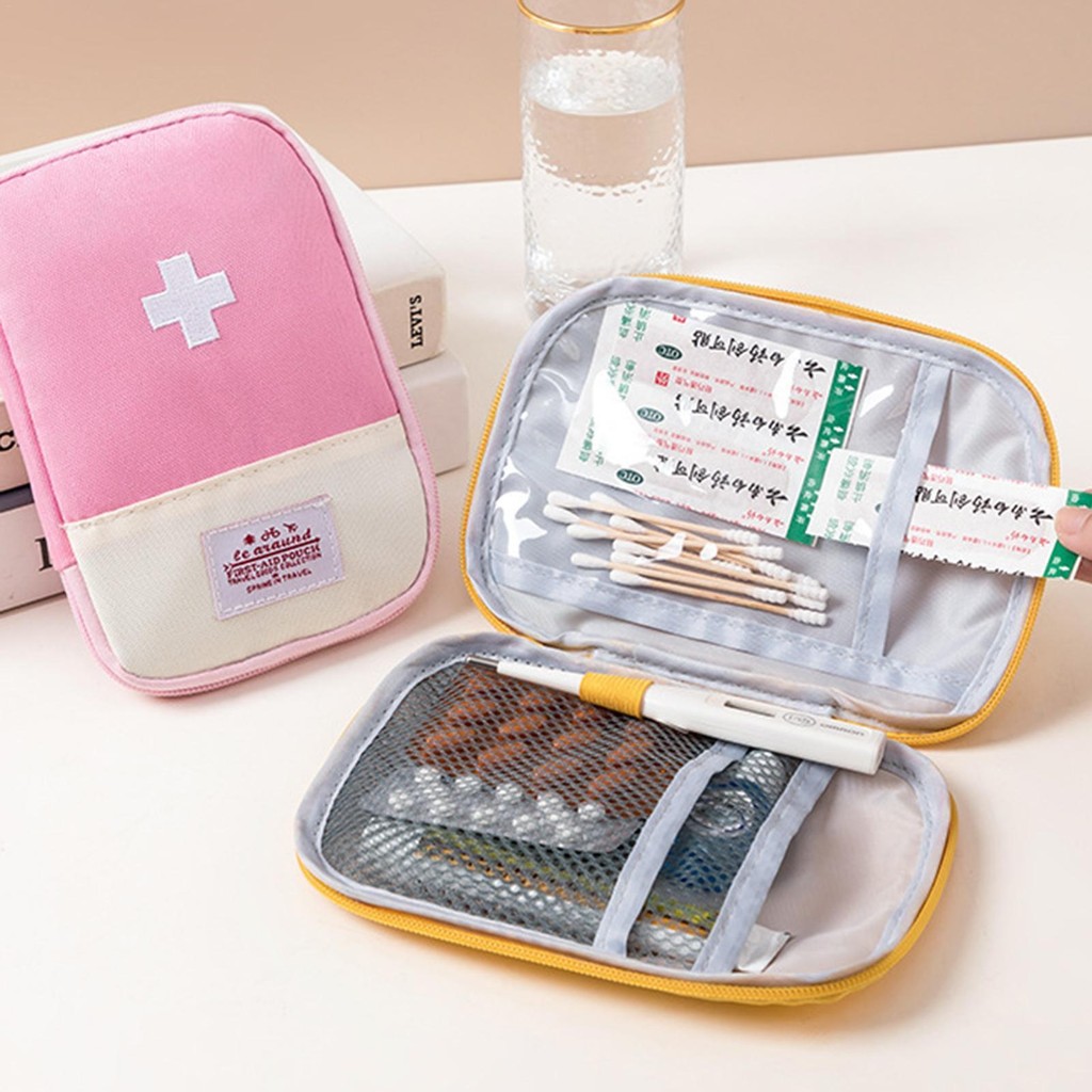 กระเป๋าพกพา Portable Cute Pill Storage Bag Pill Bottle Organizer Car Must-Haves Smooth Zipper Pill Bottle