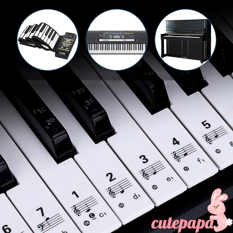 54/61/88 Keys Piano Keyboard Stickers Electronic Keyboard for Key Piano Stave