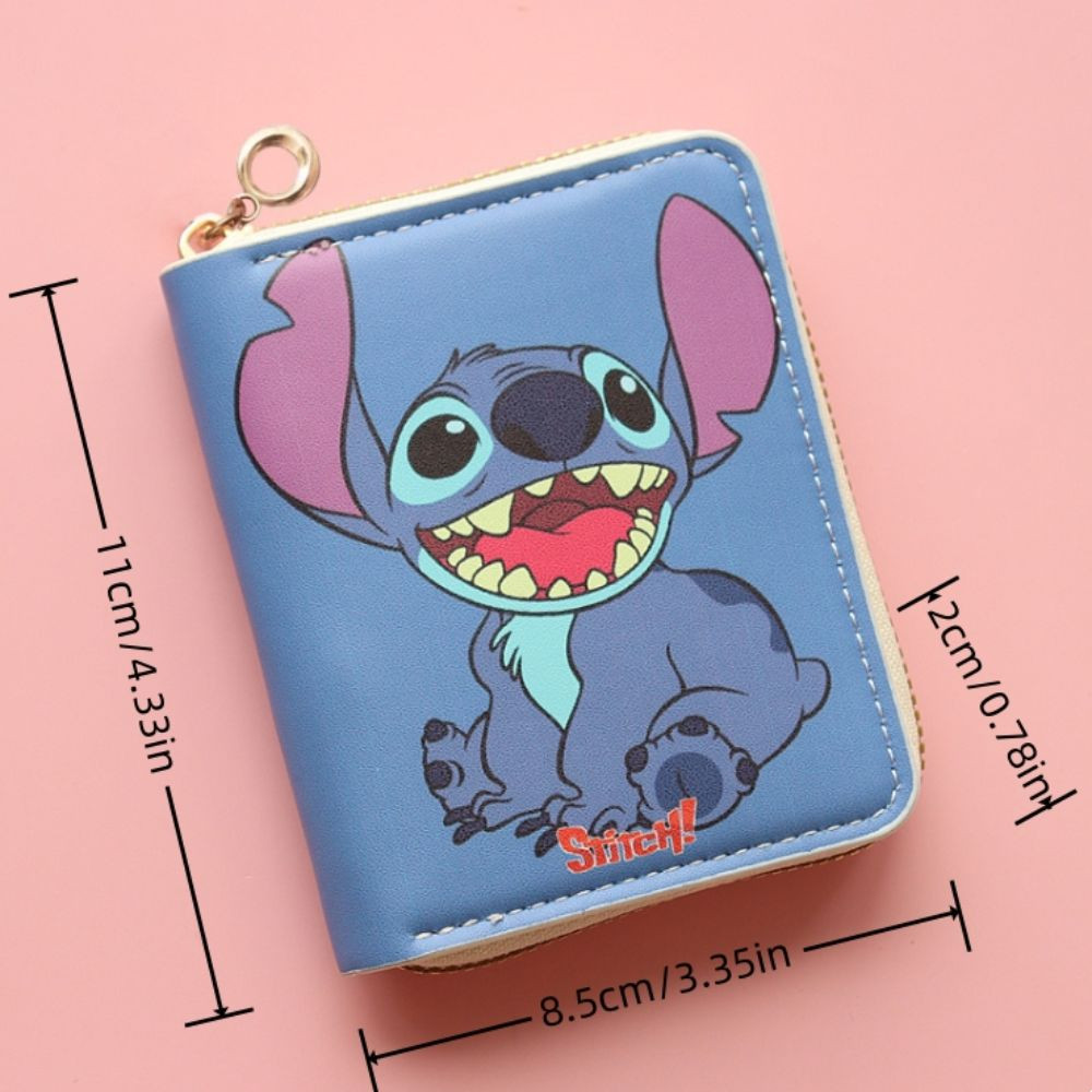 Mh กระเป๋าสตางค์กระเป๋าเงิน, PU หนัง Kawaii Stitch กระเป๋าใส่เหรียญเงิน,อะนิเมะ Figures Tote กระเป๋ากระเป๋าถือบัตรเครดิต Holoder เด็กของขวัญวันเกิด