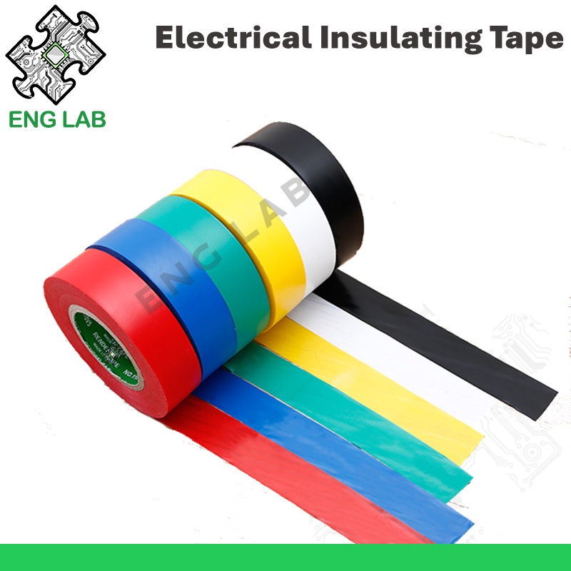 ENGLAB เทปฉนวนไฟฟ้าหลากสี (18มม. x 25ม.) เทปฉนวนพีวีซีอเนกประสงค์ 1 ม้วน