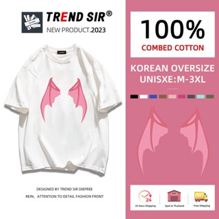 TrendSir✨พร้อมส่ง✨เสื้อยืดแขนสั้น💖ผ้าคอตตอน วินเทจ คอกลม ลายการ์ตูน👌oversize เสื้อโอเวอร์ไซส์เกาหลี เสื้อยืดตัวใหญ่สไตล์เกาหลีน่ารัก✔สำหรับชายและหญิง