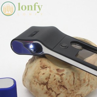 Lonfy แว่นขยาย แบบพกพา ไฟ Led 4 ดวง อเนกประสงค์ โคมไฟตรวจจับสกุลเงิน 55X