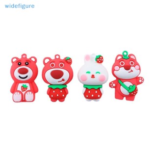 Widefigure พวงกุญแจเรซิ่น จี้ตุ๊กตาหมี ราสเบอร์รี่ 3D DIY สําหรับตกแต่งเคสโทรศัพท์