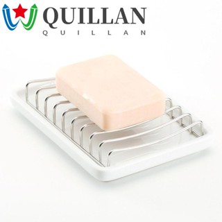 Quillan จานสบู่อาบน้ํา สเตนเลส ถาดเก็บของ แห้งเร็ว สองชั้น กล่องสบู่