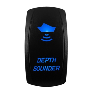 สวิตช์โยกโลโก้ DEPTH SOUNDER Led 5 Pin 12V 20A SPST ON OFF อุปกรณ์เสริม สําหรับเรือ Carling Arb Narva 4x4 1 ชิ้น