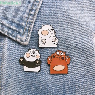 Fishstick1 เข็มกลัดเคลือบ ลายการ์ตูน We Bare Bears สร้างสรรค์ เครื่องประดับ สําหรับผู้หญิง