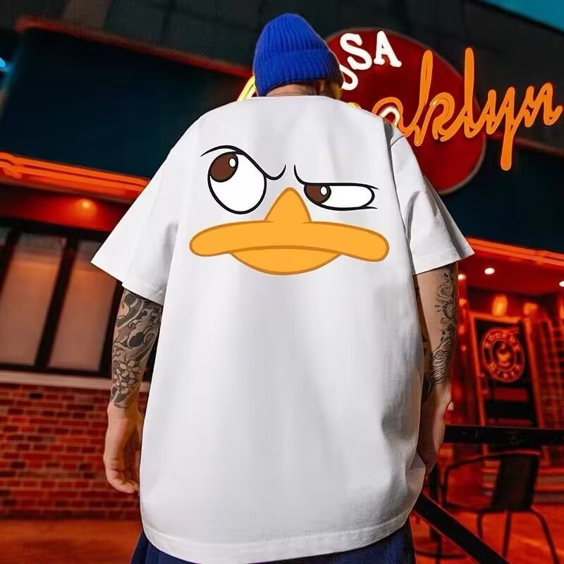 เสื้อยืดแขนสั้นลําลอง พิมพ์ลายการ์ตูน ขนาดใหญ่ สไตล์ญี่ปุ่น ฮิปฮอป สําหรับผู้ชาย และผู้หญิง【M-5XL】