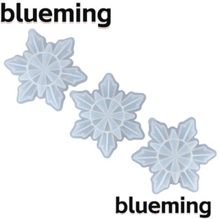 Blueming2 แม่พิมพ์ซิลิโคนเรซิ่น รูปเกล็ดหิมะ สีขาว 11.5*10*1.8 ซม. สําหรับทําเครื่องประดับคริสต์มาส DIY 3 ชิ้น