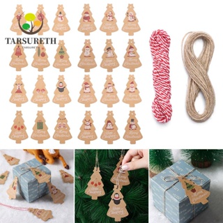 Tarsureth ป้ายแท็กกระดาษคราฟท์ ลายซานตาคลอส สําหรับตกแต่งต้นคริสต์มาส 120 ชิ้น