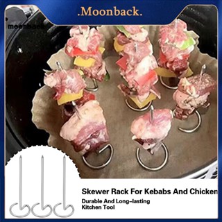 &lt;moonback&gt; ชุดตะแกรงสเตนเลส แนวตั้ง สําหรับย่างไก่ และปลา 10 ชิ้น พร้อมขาตั้ง