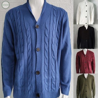 GORGEOUS~Classic Mens Knit Top Coat Winter V Neck Cardigan Sweater (Army Green)