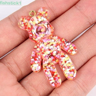 Fishstick1 จี้รูปหมีน้อยน่ารัก คละสี สําหรับทําเครื่องประดับ สร้อยข้อมือ DIY