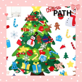 Path สายไฟ ผ้าสักหลาด ลายซานตาคลอส สําหรับตกแต่งต้นคริสต์มาส DIY