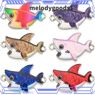 Melodygoods1 จี้โลหะ รูปปลาฉลาม สําหรับทําเครื่องประดับ สร้อยคอ DIY