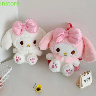 Instore กระเป๋าเป้สะพายหลัง ผ้ากํามะหยี่ขนนิ่ม ลายอนิเมะ Mymelody สีชมพู ของขวัญคริสต์มาส สําหรับเด็กผู้หญิง